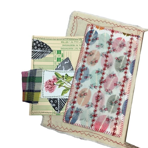 Writing Junk Journal Vintage Style Fabric Cover Diary Includes Ephemera No 7 u - Picture 5 of 10